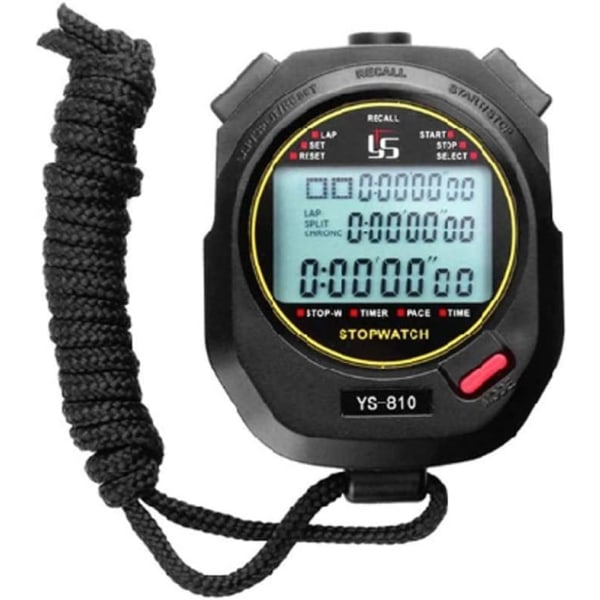 Stoppur Timer Tre Rader Svart färg YS-810（10 roads）