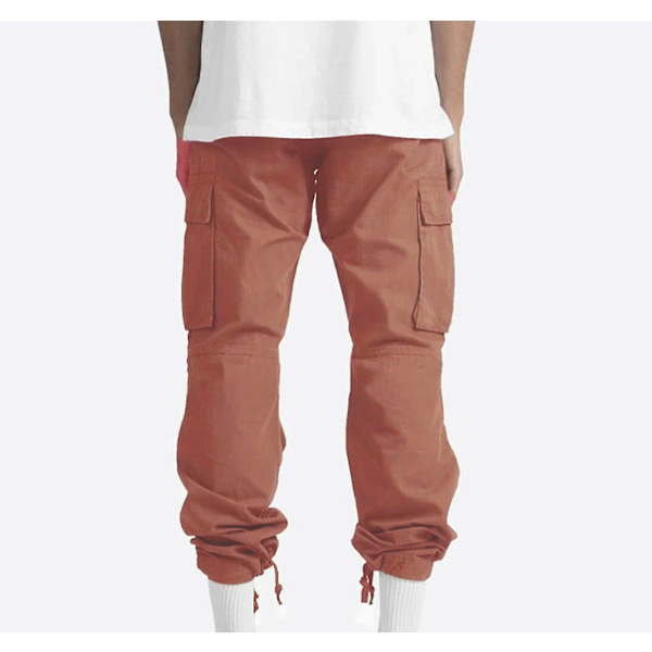 Herr Solid Casual Flera Fickor Utomhus Rak Typ Fitness L Watermelon Red