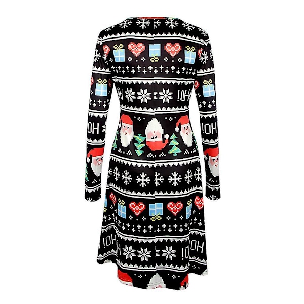 Kvinnors Festklänning Julklänning Damernas Semester Jultomte Swing M 4XL Snowflakes