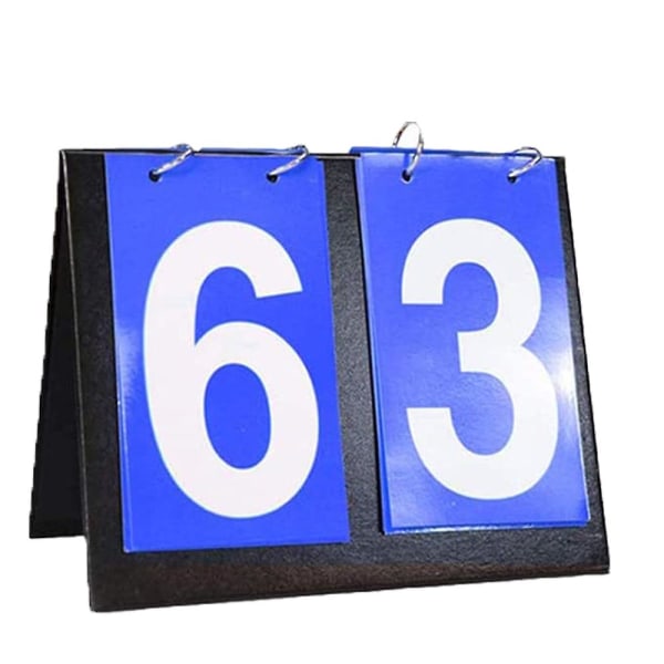 Bordsskiva Flip Scoreboa 2/4-siffrig Portable Flip Sports Scoreboa 2-Digit Blue