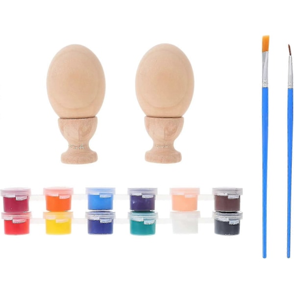Obehandlade Trägg Ägg DIY Handmålade Påskägg Dekorationskit Omålade Trägg Ägg Set För Målning Och Påskäggsdekorationer Hemdekorationer
