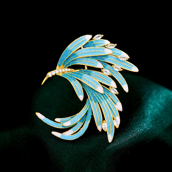 Brosch Fjäderbrosch Retro Stil Fenix Corsage Klädaccessoarer Jul