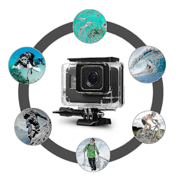 Vattentätt Hus För Gopro Hero 7 Black 6 5 Skyddsskal Med Fäste