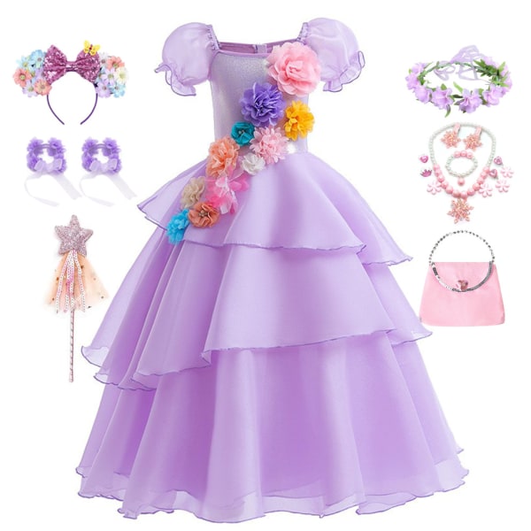 Print Costume Dress, Girls Dress for Birthday Party Halloween Cos 130cm