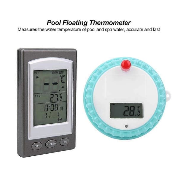 Trådlös Termometer, Trådlös Digital Flytande Termometer för Pooltemperatur Vattenmätare för Pool Spa Badkar