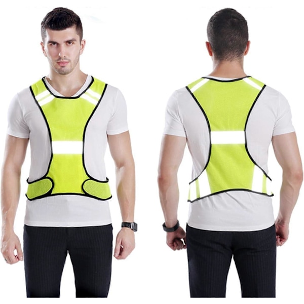 Reflexväst och Armband, Justerbar Reflexväst med Hög Synlighet för Löpning, Cykling och Jogging