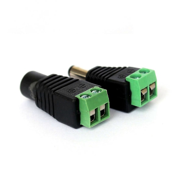 10x Hane/hona DC-kontakt för videoövervakningskamera 2.1 x 5.5 mm