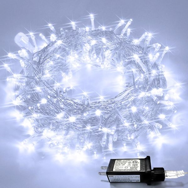 Varmt vita julbelysning inomhus, 10 meter 100 LED-julsträngljus White