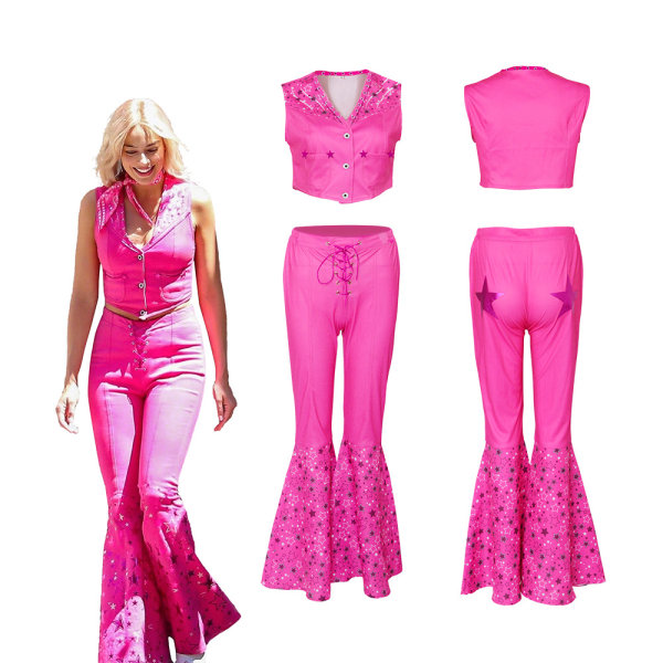 Barbie-Rosa väst Set Kostym Party Cosplay Halloween Scen Kostym XXL