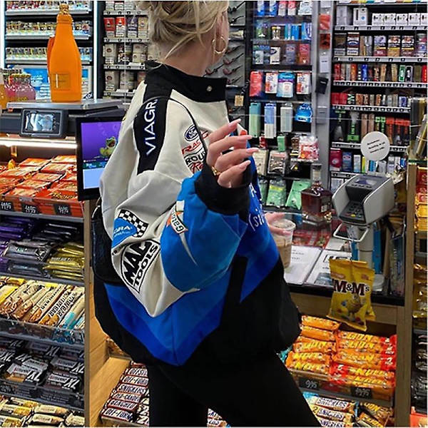 Överdimensionerad Tryckt Jacka Kvinna Gotisk Racingdräkt Hip-hop Street M color