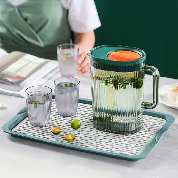 Liter glaskaraff, vattenkaraff, glaskaraff, vattenkanna, dryckeskanna