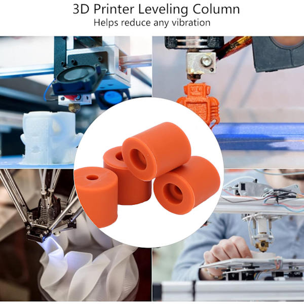 12PCS 3D-skrivarvärmebäddsutjämningsdelar, 16mm 3D-skrivarutjämningskolonn Silikonbuffert 3D-skrivarvärmebäddsutjämningsdelar Utjämningsfjäder Repl