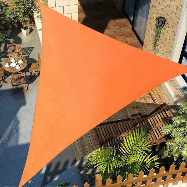 3x3x3m Vattentät Tålig Baldakin Solskydd 90% UV-Skydd med Orange Triangulärt Fritt Rep