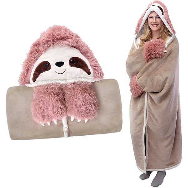 Den coola och bekväma fleece-överdimensionerade filt-huvtröjan - Söt sengångare - Bäst
