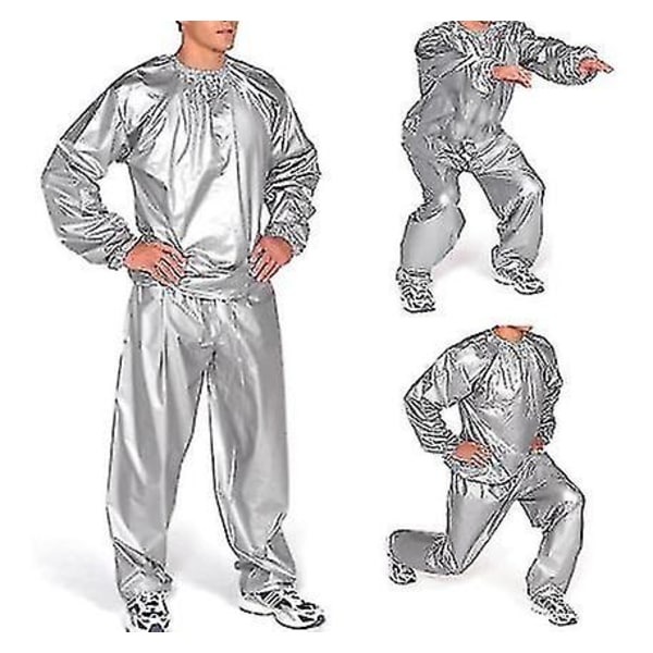 Heavy Duty Bastu Svettdräkt Träning Gymdräkt Fitness Viktminskning svart 2XL