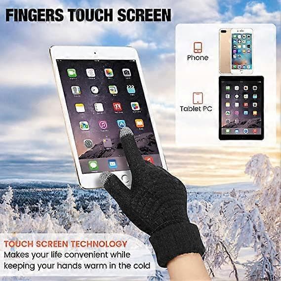4 Par Dam Vinter Touchscreen-Handskar, Svart, Grå, Rosa, Beige