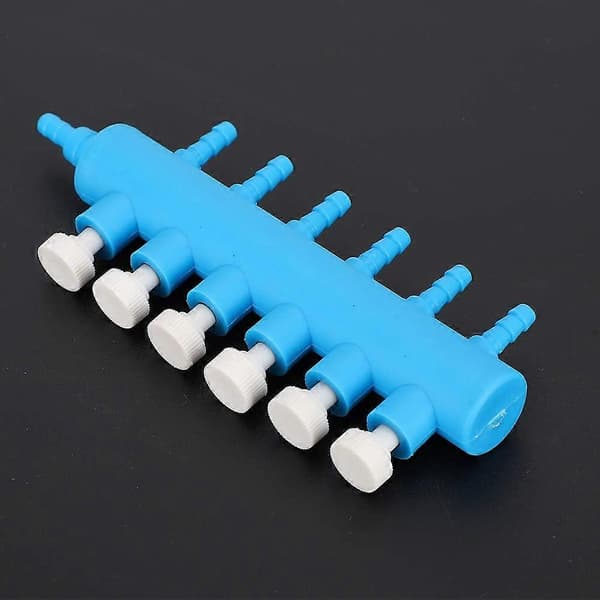 2 st Akvarium Luftpump Splitter Justerbar Akvarium Luftflödeskontrollventil Distributör Splitter Luftslanganslutning Luftpumpstillbehör (6-vägs)