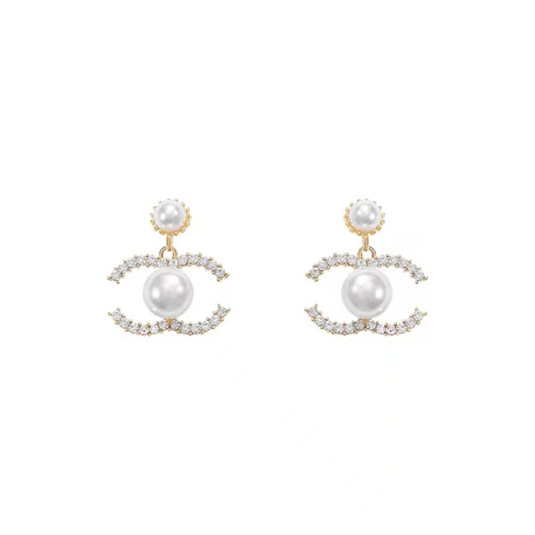 C-bokstavsörhängen Diamant Pärlörhängen Cc Klassiska Örhängen Presenter Style 1