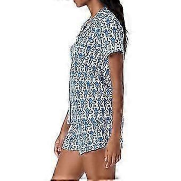Dam Pyjamas Set 2 Delar Knäppning Aptröja och Shorts Set Y2k Preppy Loungewear Pjs