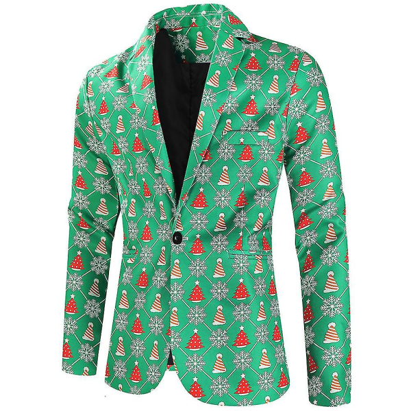 Julkavajjackor för män, Casual One Button Xmas Suit Blazer COLOR 6 3XL