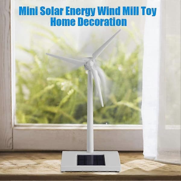 Mini solcellsdriven vindturbin, mini solcellsdriven väderkvarnsleksak för barn