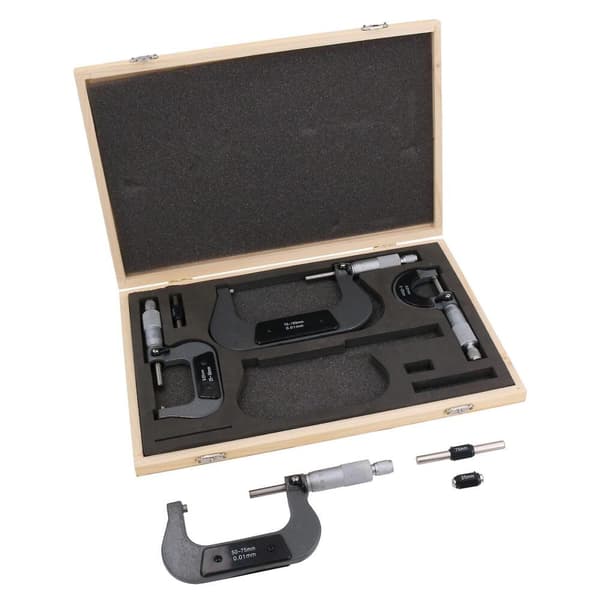 4st Mikrometer Extern Justerbar Metrisk Mikrometer Karbidstäd 0 - 100mm