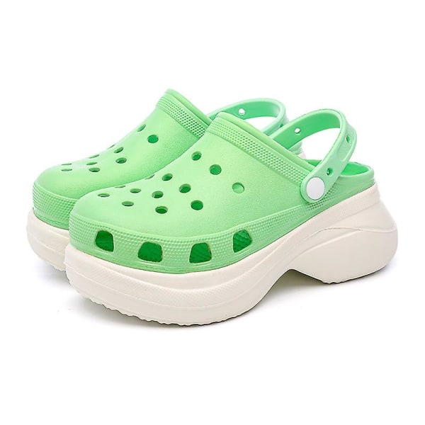 Kvinnors Klassiska Platform Clog Green white 36