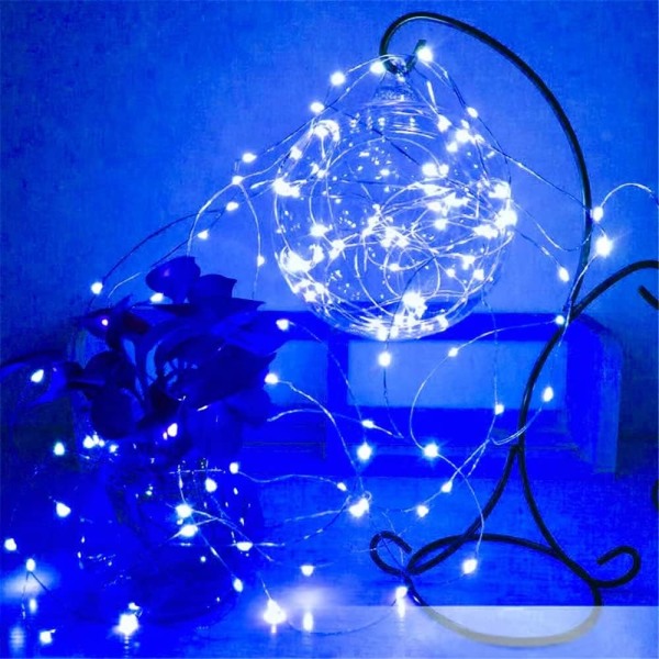 4-pack Batteridrivna Elf-Ljus med Timer, Vattentäta 16FT 50 LED Blue 2 pack 50 LED