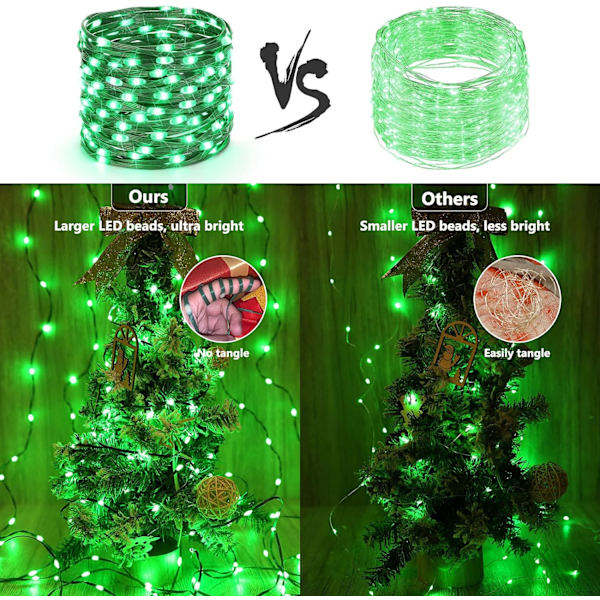 Färgskiftande Julbelysning, 82 meter 800 LED Varmvit & Flerfärgad Green