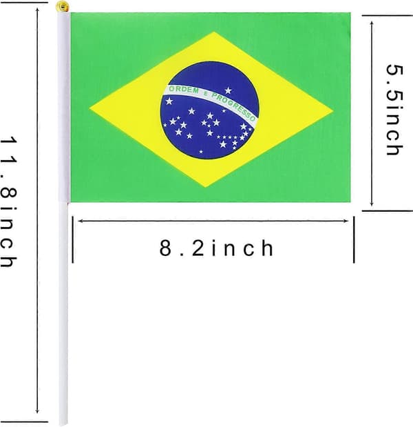 25-pack Handhållen Liten Mini Flagga Brasilien