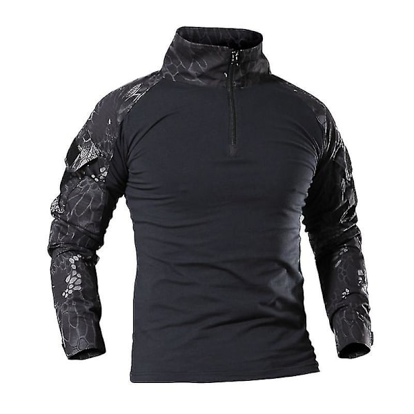 Army Tactical Shirt For Herr Military Combat Shirt Hunting Cothes Camou Black python 4XL