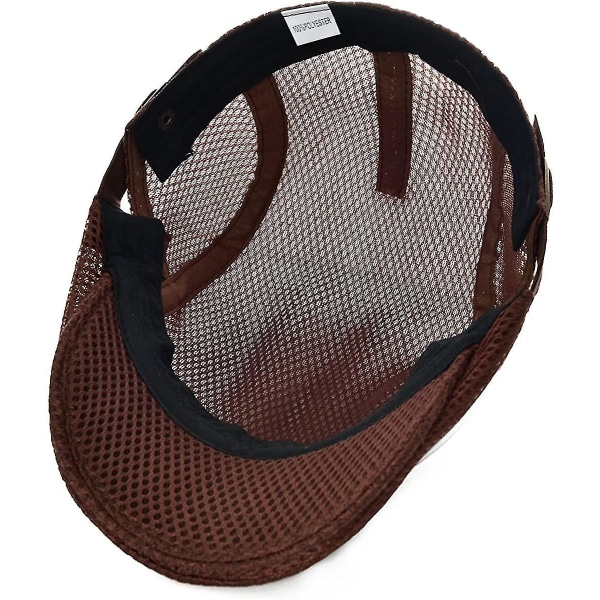 Män Andas Mesh Sommar Hat Justerbar Newsboy Basker Ivy Cap Coffee