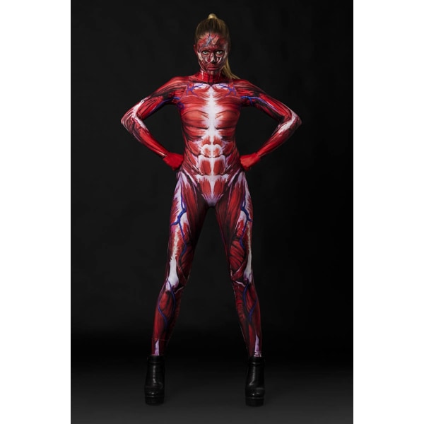 MUSCLES Halloween-kostym, Halloween Superhjälte Catsuit, Hallowee XXL