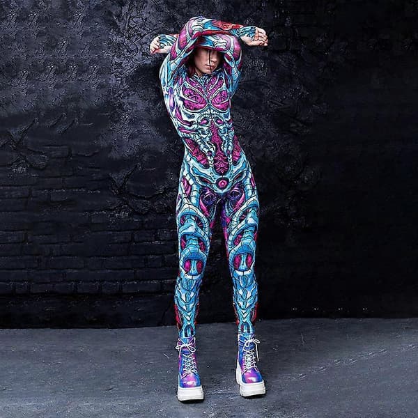 Alien-tema Kostym för Kvinnor - Perfekt för Sci-Fi Halloween &amp; Julfester_Active M