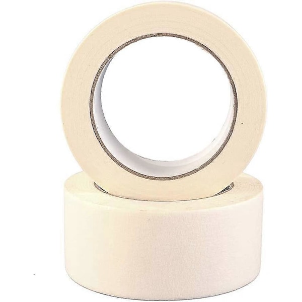 2-pack Premium Bred Maskeringstejp, 20 m x 50 mm (2\") - Högkvalitativ Målar- & Dekoreringstejp - 2 Rullar
