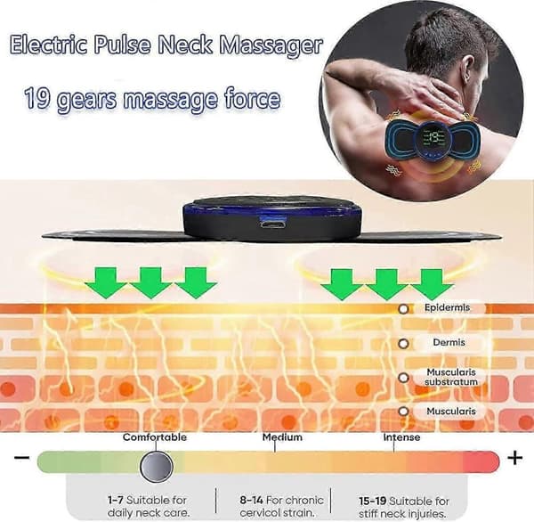 Mini Nackmassage, 2 st Elektroterapi Massage Elektrisk Nackmassage Bärbar Nackmassage