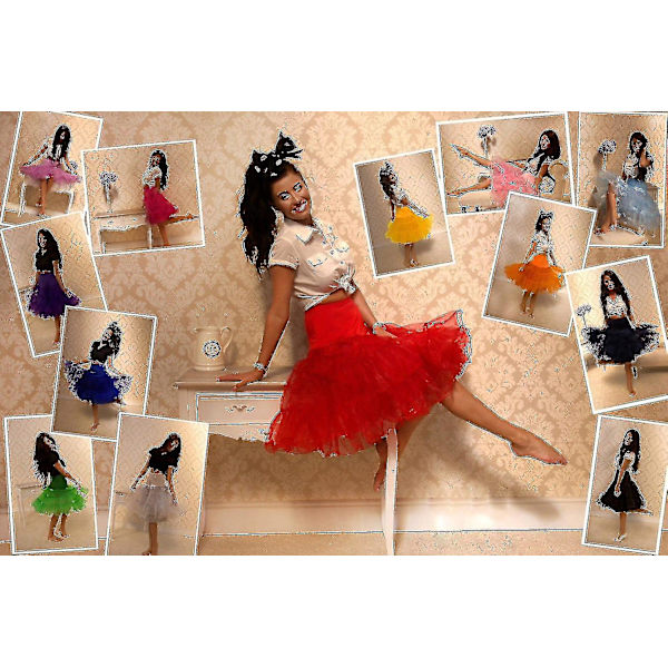 26" retro underkjol/50s Swing Vintage underkjol/rockabilly Tutu/fancy White Small-Medium 6-14