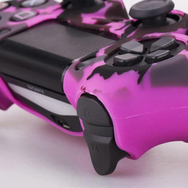 Vattentransfertryck Kamouflage Silikonfodral för PS4/slim/Pro Dualshock 4-handkontroll