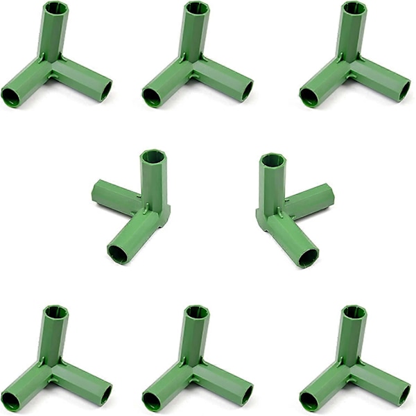 Växthusramskoppling, Växthusramsmöbelkopplingar, 10 stycken 16 mm Stabilt Stöd (3-vägs Rät Vinkel)