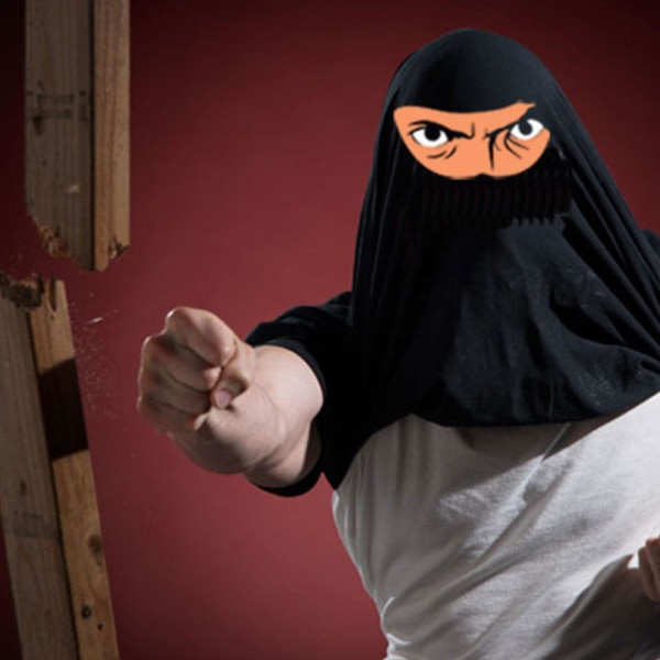 Ninja Disguise T-shirt Karate Martial Arts Tee Top - Barn & Vuxen Black M