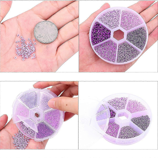 DIY Enfärgad Glas Millet Pärlor 6 Färgkombination Målarpärlor Set DIY Smyckestillbehör