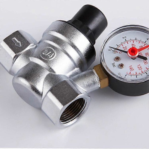 DN20 vattenreducerare 3/4 tum vatten tryckregulator med manometer