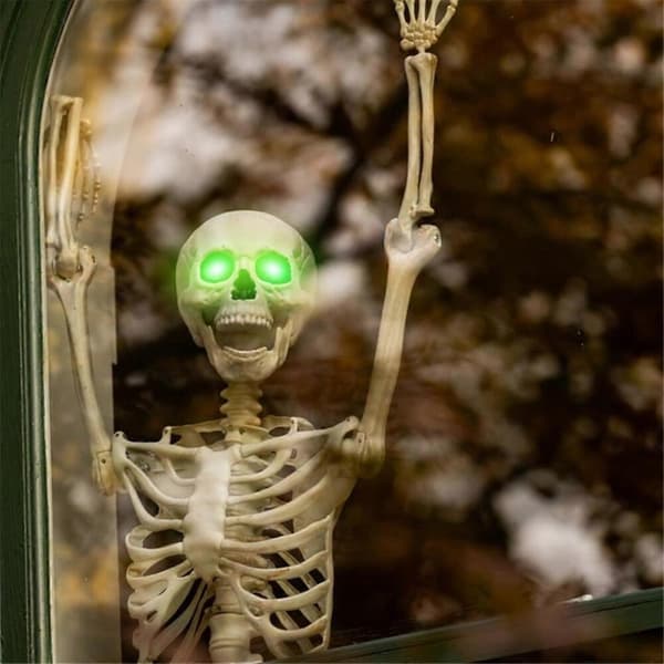Halloween LED Glödande Ögon med Timer, 2 st Lysande Skelettögon A