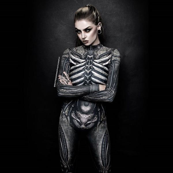 Dräkt Kvinnor - Sexig Sci Fi Halloween Dräkt - Bästa skrämmande kvinnan svart M