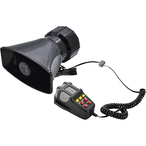 12V 100W 7 Toners Billjudssiren Högtalare, Siren Alarm Billjudssiren Fordonshorn med Mikrofon PA Högtalarsystem Nödljudförstärkare