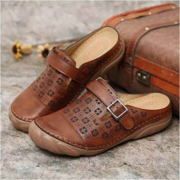Sommar Slipsole Slip-on skor Ventilera tofflor Brown 40
