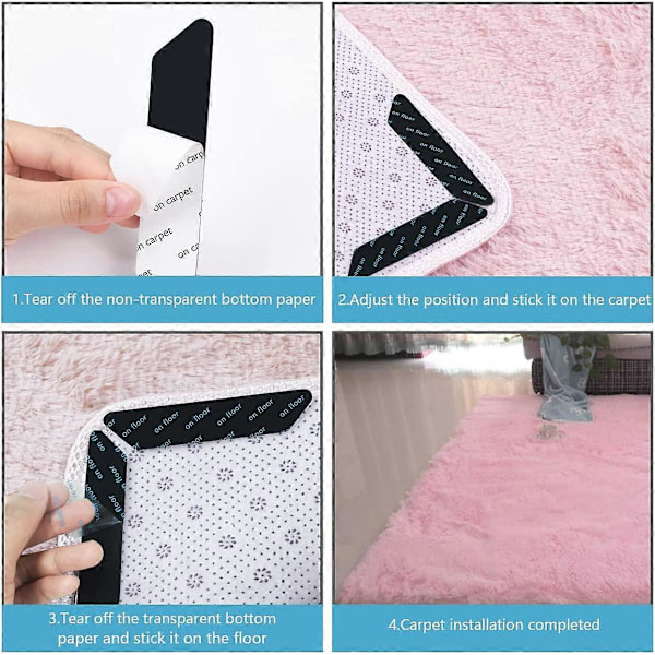 Mattgrepp, 30 st Anti-Curling, Anti-Slip Matta, Självhäftande
