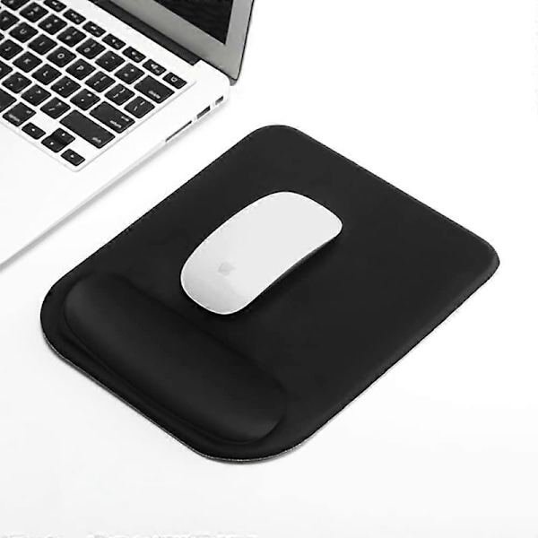 Ergonomisk musmatta med handledsstöd, gelmusmatta med handledsstöd, bekväm musmatta för laptop, smärtlindrande musmatta med halkfri PU-bas.