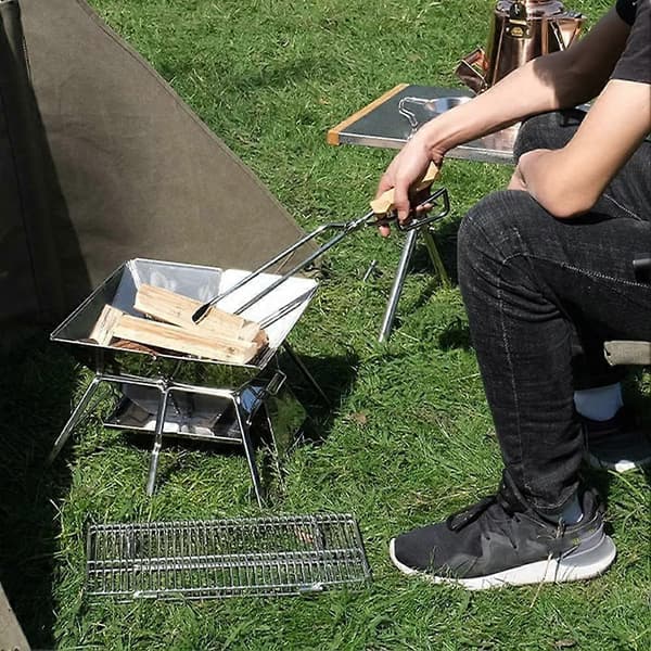 BBQ Koltång Brinnande Eldtång Grillkolstång Kol Eldtång Ankunge Näbb Solid Trä Koltång