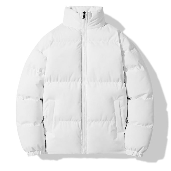Läsbar vinterjacka för män Casual Oversize stativkrage Tjock Ja vit 5XL